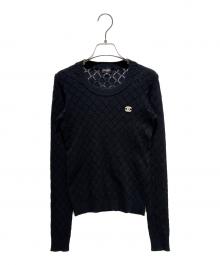 CHANEL（シャネル）の古着「ココワンポイントロゴニット」｜ブラック