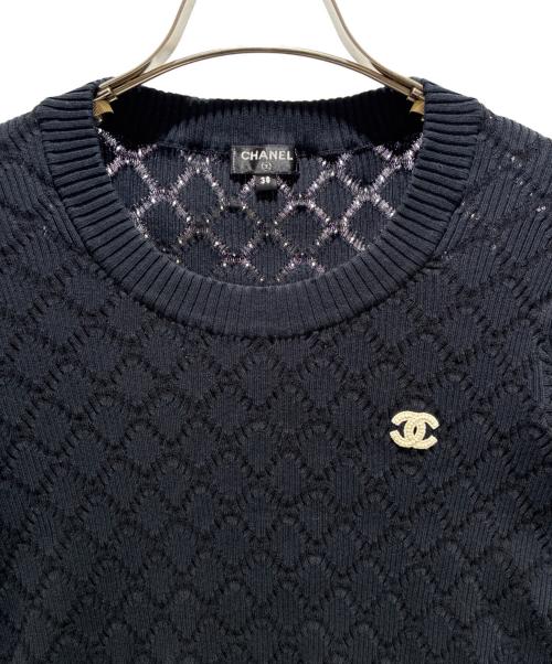 CHANEL（シャネル）CHANEL (シャネル) ココワンポイントロゴニット ブラック サイズ:38の古着・服飾アイテム