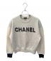 CHANEL（シャネル）の古着「ラメ切替ロゴニットセーター」｜ベージュ