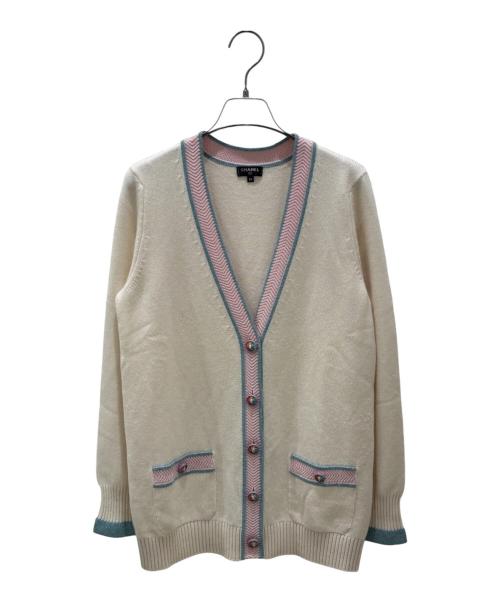 CHANEL（シャネル）CHANEL (シャネル) P56 獅子（ライオン） ボタンカーディガン アイボリー サイズ:38の古着・服飾アイテム