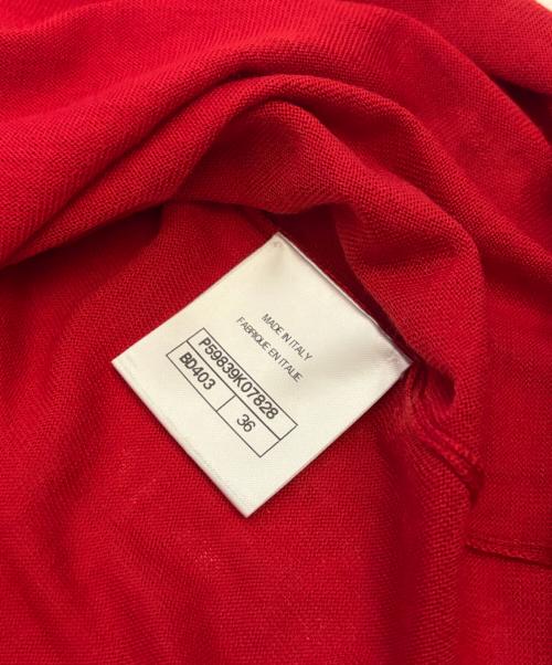 CHANEL（シャネル）CHANEL (シャネル) ブローチ付きニット レッド サイズ:36の古着・服飾アイテム
