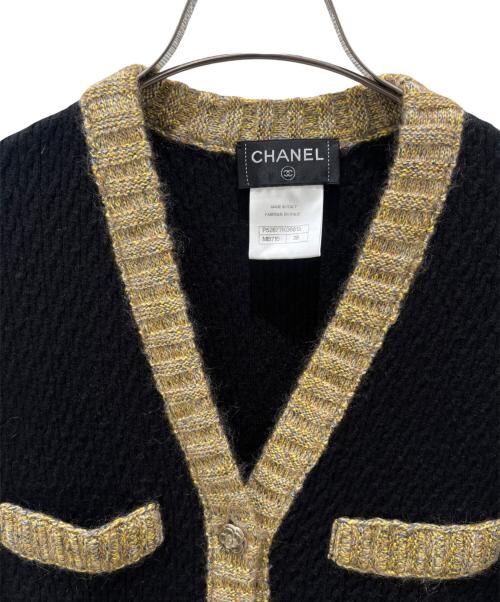 CHANEL（シャネル）CHANEL (シャネル) P52 カメリアボタン マトラッセニットワンピース ブラック サイズ:38の古着・服飾アイテム