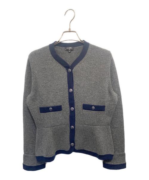 CHANEL（シャネル）CHANEL (シャネル) ココマークカーディガン グレー サイズ:36の古着・服飾アイテム