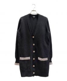 CHANEL（シャネル）の古着「カシミヤロングカーディガン/ココマークボタン」｜ブラック