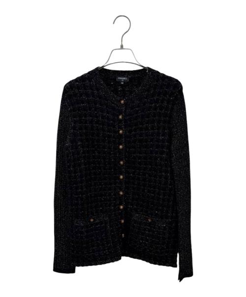 CHANEL（シャネル）CHANEL (シャネル) ラメカーディガン ブラック サイズ:38の古着・服飾アイテム