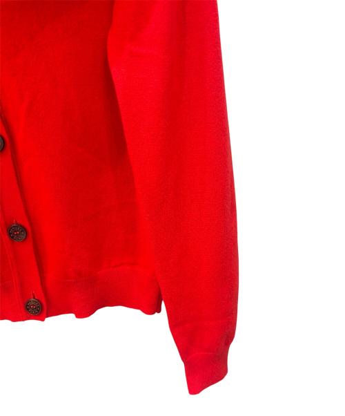 HERMES（エルメス）HERMES (エルメス) カシミヤVネックカーディガン レッド サイズ:36の古着・服飾アイテム