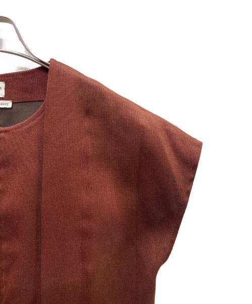 HERMES（エルメス）HERMES (エルメス) リネンノースリーブワンピース ブラウン サイズ:34の古着・服飾アイテム
