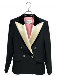 GUCCI（グッチ）の古着「ダブルジャケット」｜ブラック×ホワイト