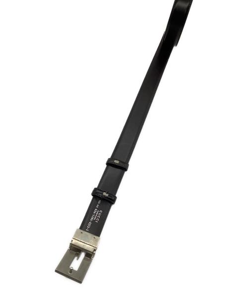 GUCCI（グッチ）GUCCI (グッチ) Gロゴバックルベルト ブラック×シルバーの古着・服飾アイテム