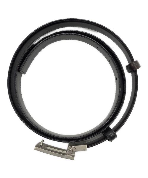 GUCCI（グッチ）GUCCI (グッチ) Gロゴバックルベルト ブラック×シルバーの古着・服飾アイテム