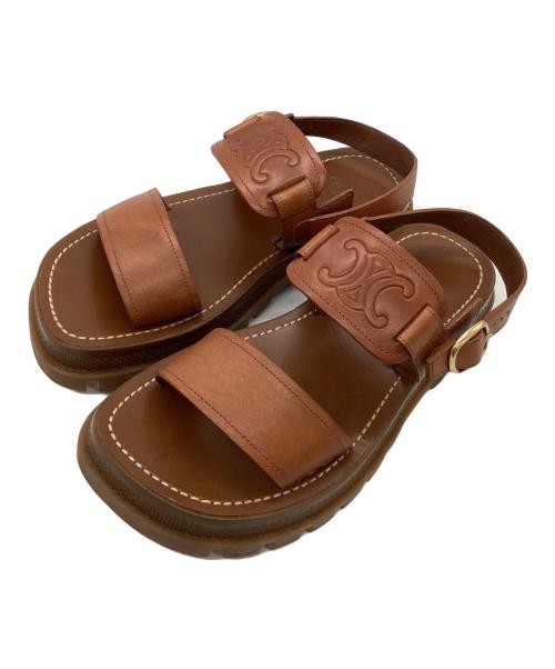 CELINE（セリーヌ）CELINE (セリーヌ) トリオンフ サンダル ブラウン サイズ:SIZE 36/約23cmの古着・服飾アイテム