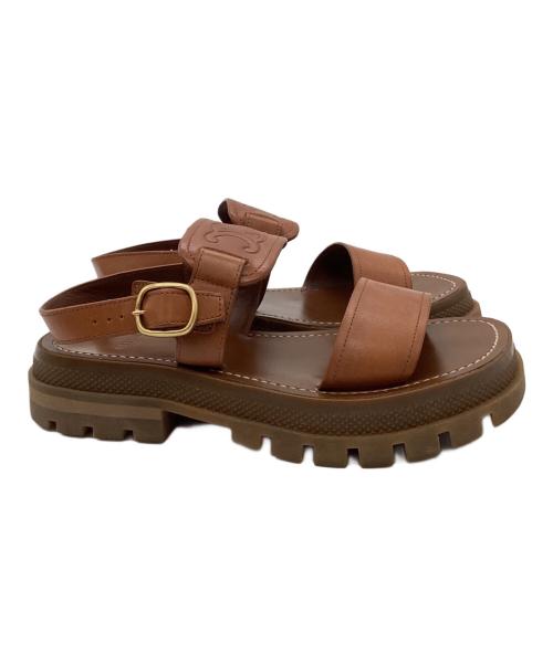 CELINE（セリーヌ）CELINE (セリーヌ) トリオンフ サンダル ブラウン サイズ:SIZE 36/約23cmの古着・服飾アイテム