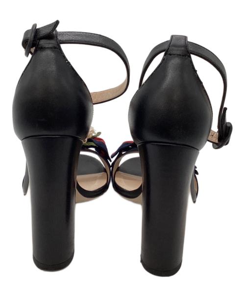 GUCCI（グッチ）GUCCI (グッチ) アンクルストラップパンプス/シェリーライン・フラワーモチーフ ブラック サイズ:SIZE 35/約22.5cmの古着・服飾アイテム