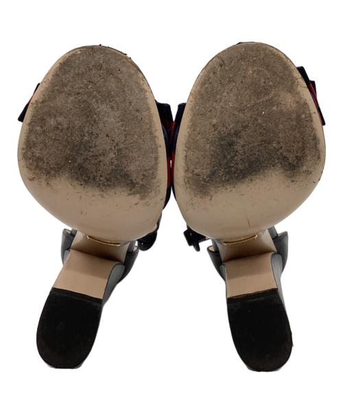 GUCCI（グッチ）GUCCI (グッチ) アンクルストラップパンプス/シェリーライン・フラワーモチーフ ブラック サイズ:SIZE 35/約22.5cmの古着・服飾アイテム