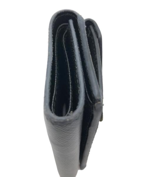 PRADA（プラダ）PRADA (プラダ) サフィアーノ　3つ折り財布 ブラックの古着・服飾アイテム