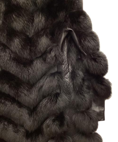 ALEXANDER McQUEEN（アレキサンダーマックイーン）ALEXANDER McQUEEN (アレキサンダーマックイーン) ファーレザーコート ブラック サイズ:38の古着・服飾アイテム