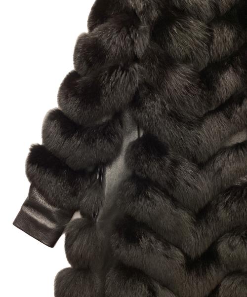 ALEXANDER McQUEEN（アレキサンダーマックイーン）ALEXANDER McQUEEN (アレキサンダーマックイーン) ファーレザーコート ブラック サイズ:38の古着・服飾アイテム