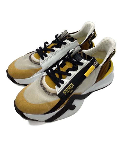 FENDI（フェンディ）FENDI (フェンディ) スニーカー ブラウン×イエロー サイズ:SIZE 7の古着・服飾アイテム