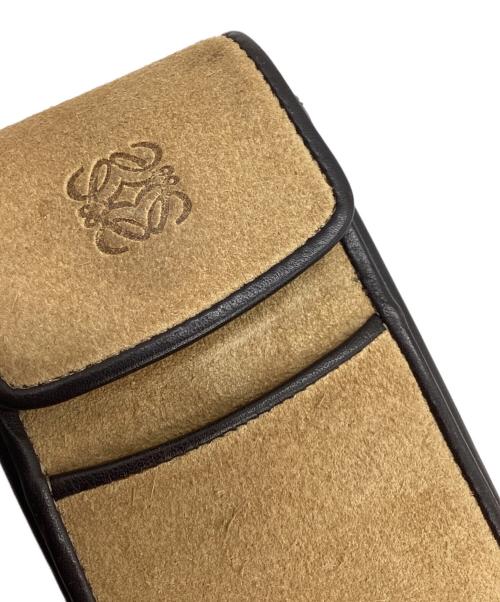 LOEWE（ロエベ）LOEWE (ロエベ) シガレットケース ベージュ×ダークブラウンの古着・服飾アイテム