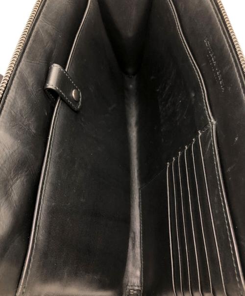 BOTTEGA VENETA（ボッテガベネタ）BOTTEGA VENETA (ボッテガベネタ) イントレチャート　クラッチバッグ ブラック×ブルーの古着・服飾アイテム