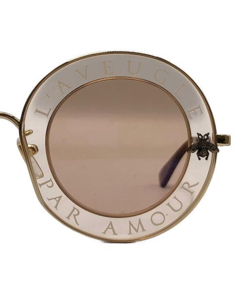 GUCCI（グッチ）GUCCI (グッチ) L’AVEUGLE PAR AMOUR　サングラス ブラウン サイズ:44□30の古着・服飾アイテム