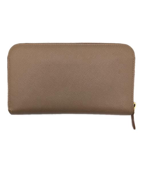 PRADA（プラダ）PRADA (プラダ) サフィアーノ　ラウンドファスナー長財布 ベージュの古着・服飾アイテム