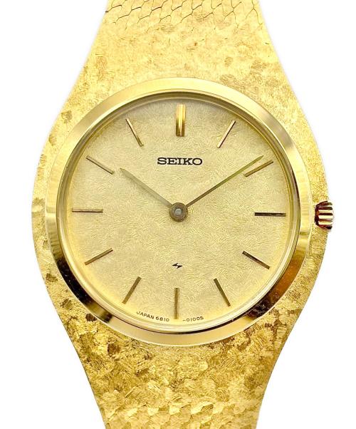 SEIKO（セイコー）SEIKO (セイコー) K18YG CREDOR/クレドール 金無垢 26.0mm/Ref.6810-0040/シャンパンモザイク文字盤 シャンパンモザイク文字盤 サイズ:26.0mm/14.5-15.5cmの古着・服飾アイテム