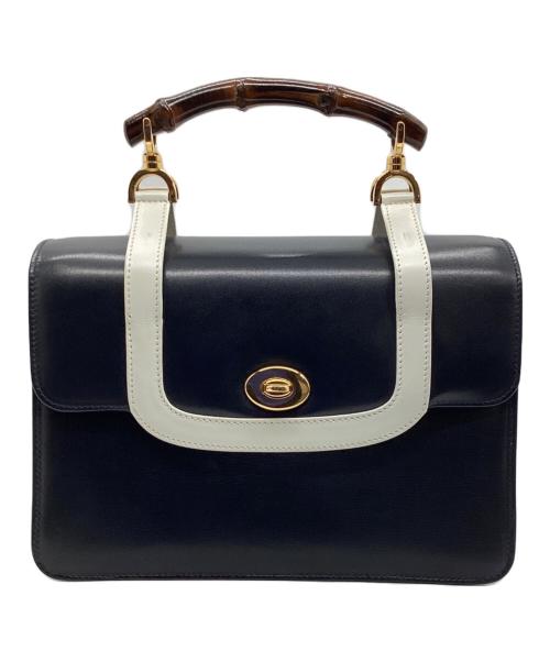 GUCCI（グッチ）GUCCI (グッチ) ハンドバッグ ブラック×ホワイトの古着・服飾アイテム