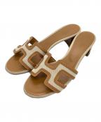 HERMESエルメス）の古着「オアジスHロゴサンダル」｜ブラウン