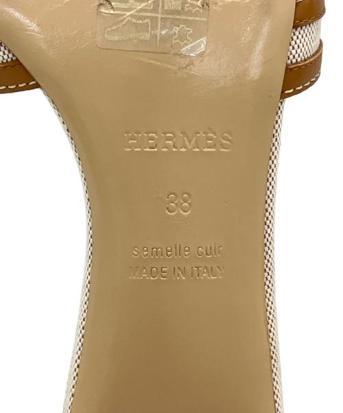 HERMES（エルメス）HERMES (エルメス) オアジスHロゴサンダル ブラウン サイズ:38の古着・服飾アイテム