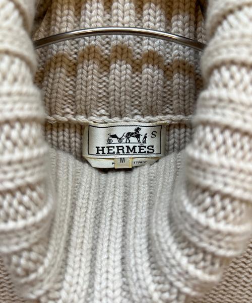 HERMES（エルメス）HERMES (エルメス) ローゲージニット ベージュ サイズ:Ｍの古着・服飾アイテム