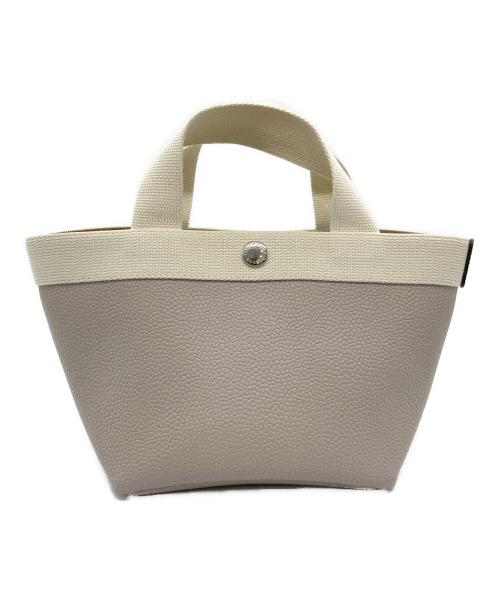 Herve Chapelier（エルベシャプリエ）Herve Chapelier (エルベシャプリエ) レザートートバッグ アイボリーの古着・服飾アイテム