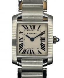 Cartier（カルティエ）の古着「Tank Francaise SM タンクフランセーズ SM Ref.W51008Q3」｜アイボリー文字盤