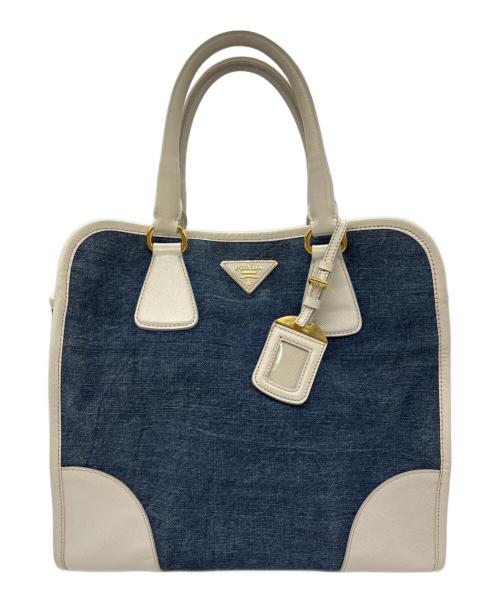 PRADA（プラダ）PRADA (プラダ) 2WAYショルダーバッグ ブルーの古着・服飾アイテム