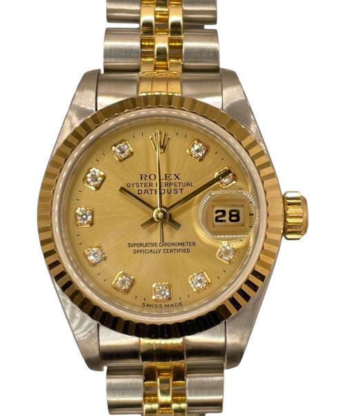 ROLEX（ロレックス）ROLEX (ロレックス) OYSTER PERPETUAL DATEJUST 26 / オイスターパーペチュアル デイトジャスト 26 / Ref.69173G / 10Pダイヤ シャンパン文字盤 シャンパン文字盤 サイズ:26の古着・服飾アイテム