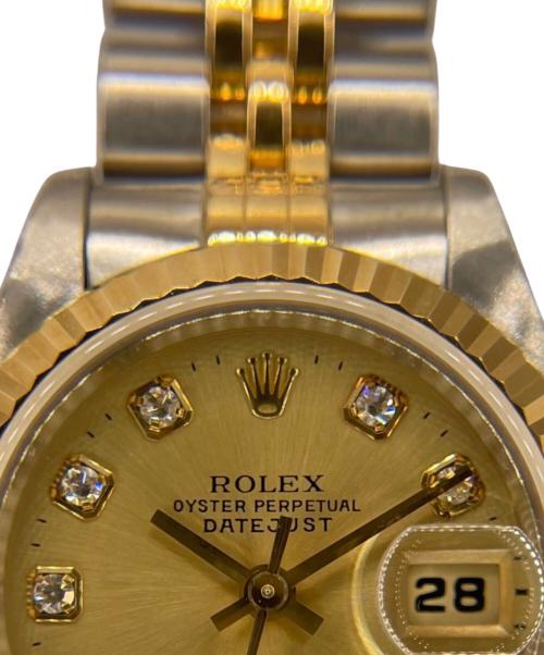ROLEX（ロレックス）ROLEX (ロレックス) OYSTER PERPETUAL DATEJUST 26 / オイスターパーペチュアル デイトジャスト 26 / Ref.69173G / 10Pダイヤ シャンパン文字盤 シャンパン文字盤 サイズ:26の古着・服飾アイテム