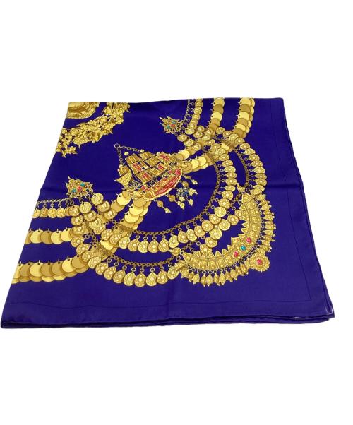 HERMES（エルメス）HERMES (エルメス) HERMES　カレ90　シルクスカーフ ネイビーの古着・服飾アイテム