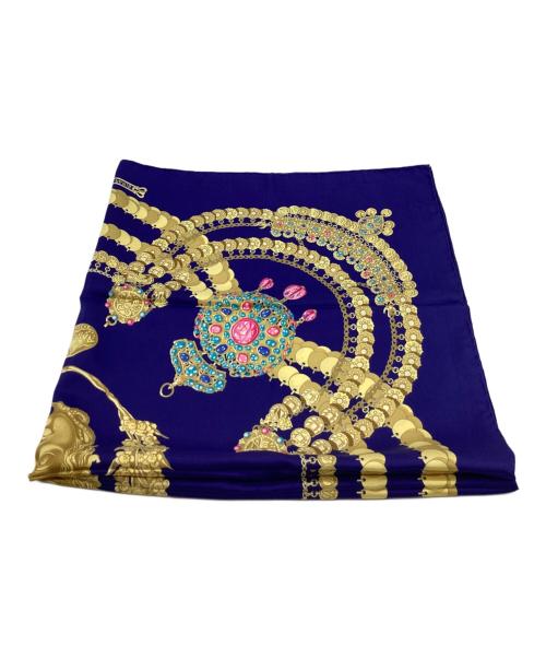 HERMES（エルメス）HERMES (エルメス) HERMES　カレ90　シルクスカーフ ネイビーの古着・服飾アイテム