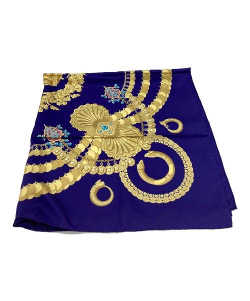 HERMES（エルメス）HERMES (エルメス) HERMES　カレ90　シルクスカーフ ネイビーの古着・服飾アイテム