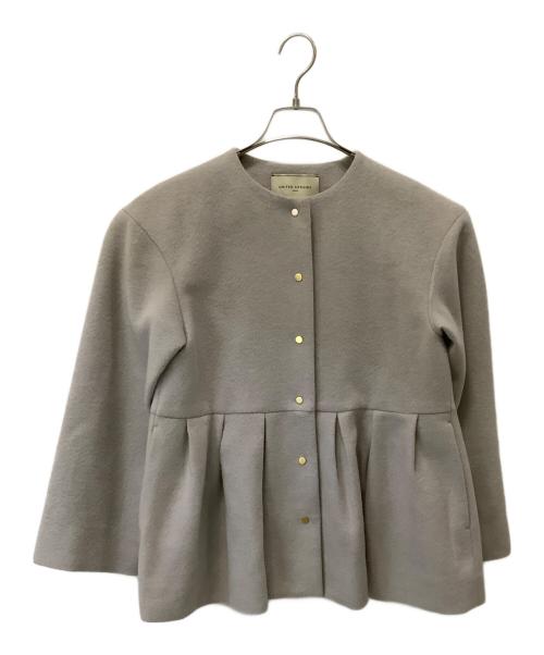 UNITED ARROWS（ユナイテッドアローズ）UNITED ARROWS (ユナイテッドアローズ) ペプラムショートコート グレー サイズ:36の古着・服飾アイテム