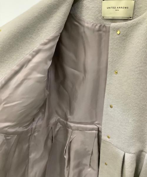 UNITED ARROWS（ユナイテッドアローズ）UNITED ARROWS (ユナイテッドアローズ) ペプラムショートコート グレー サイズ:36の古着・服飾アイテム