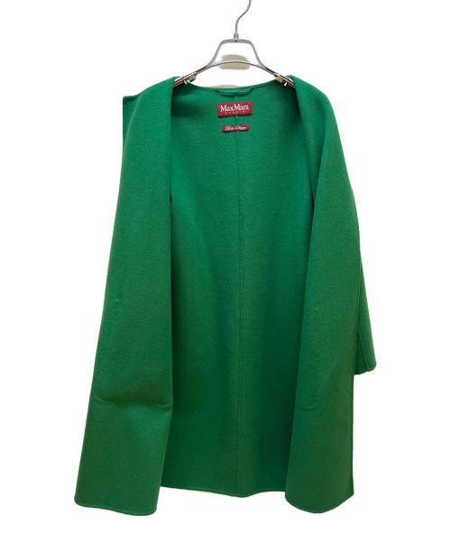 Max Mara Studio（マックスマーラ ストゥディオ）Max Mara Studio (マックスマーラ ストゥディオ) ノーカラーコート グリーン サイズ:165/88Aの古着・服飾アイテム