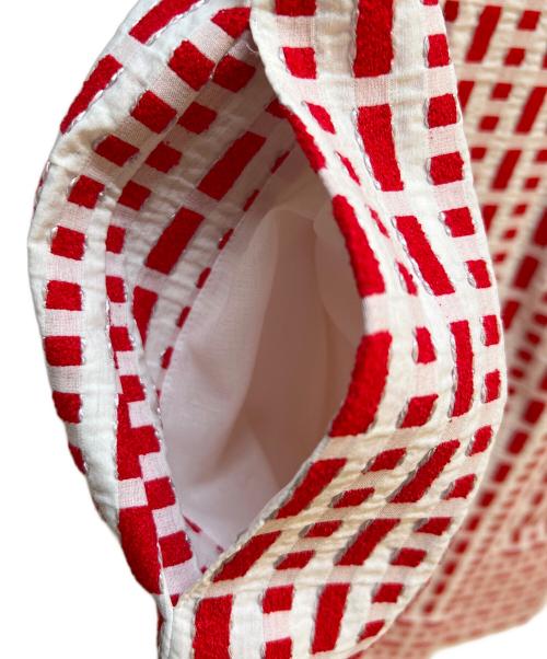 Rene basic（ルネベーシック）Rene basic (ルネベーシック) ノースリーブワンピース レッド×ホワイト サイズ:34の古着・服飾アイテム