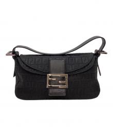 FENDI（フェンディ）の古着「FENDI   ズッキーノ　マンマバケット　ショルダーバッグ」｜ブラック