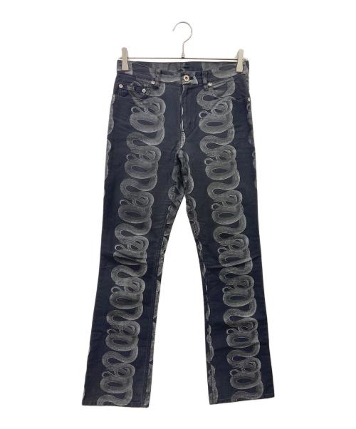 hysterics（ヒステリックス）hysterics (ヒステリックス) スネークループパンツ ホワイト×ブラック サイズ:Lの古着・服飾アイテム