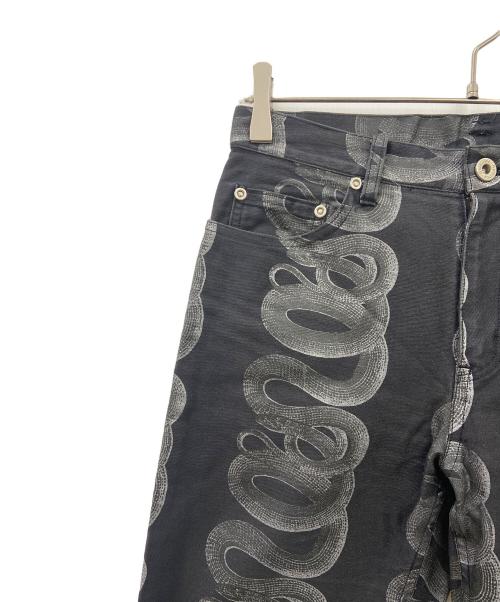 hysterics（ヒステリックス）hysterics (ヒステリックス) スネークループパンツ ホワイト×ブラック サイズ:Lの古着・服飾アイテム