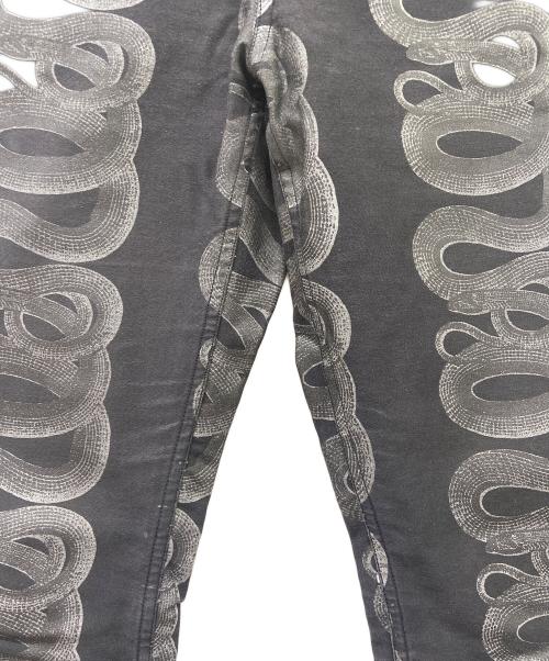 hysterics（ヒステリックス）hysterics (ヒステリックス) スネークループパンツ ホワイト×ブラック サイズ:Lの古着・服飾アイテム