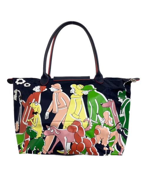 LONGCHAMP×Cloe Floirat（ロンシャン×クロエ フロアラ）LONGCHAMP×Cloe Floirat (ロンシャン×クロエ フロアラ) ハンドバッグ ネイビーの古着・服飾アイテム
