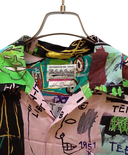 WACKO MARIA（ワコマリア）WACKO MARIA (ワコマリア) Jean-Michel Basquiat (ジャン ミシェル バスキア) 長袖シャツ ピンク×グリーン サイズ:XLの古着・服飾アイテム