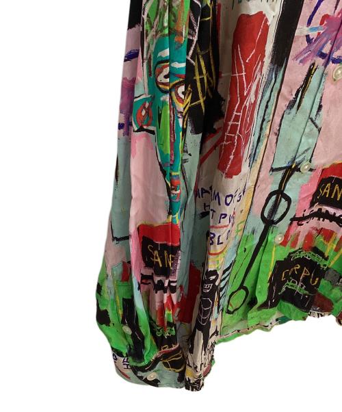 WACKO MARIA（ワコマリア）WACKO MARIA (ワコマリア) Jean-Michel Basquiat (ジャン ミシェル バスキア) 長袖シャツ ピンク×グリーン サイズ:XLの古着・服飾アイテム